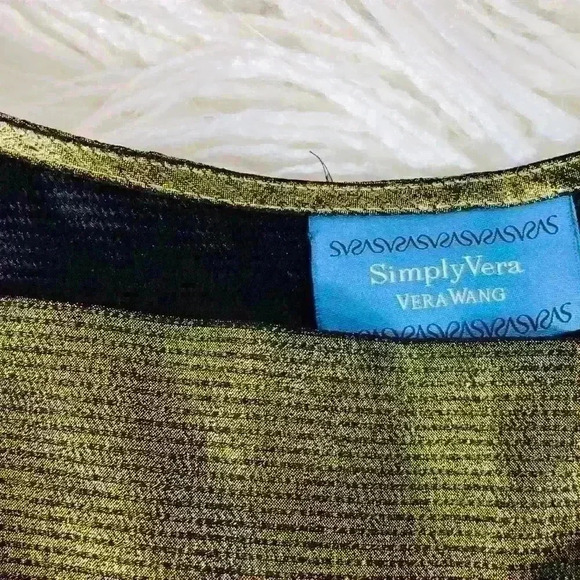 Simply Vera Vera Wang Metallic Bow Tie Shirt - Picture 6 of 7